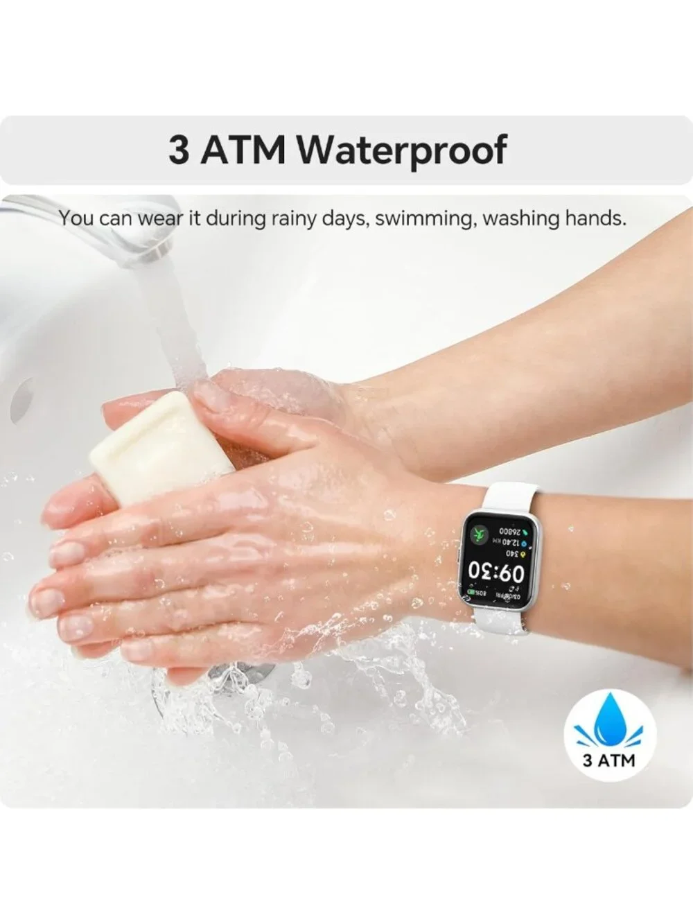 HD Smartwatch 1.85” for Fitness Tracking, Heart Rate Monitor, Waterproof, 120